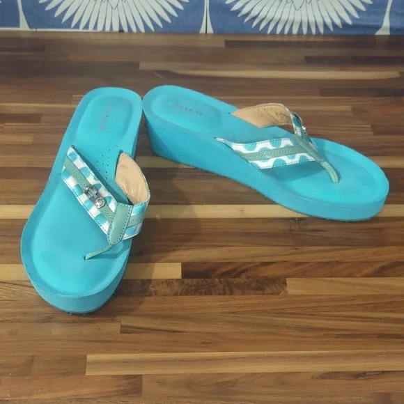 Coach jaden wedge flip flops sales